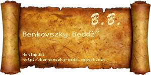 Benkovszky Bedő névjegykártya